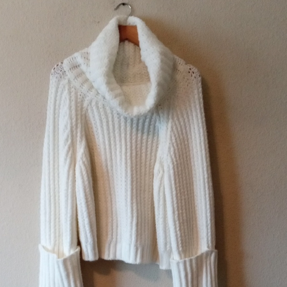 Jason Wu Cream Cable Knit Cowl Neck Sweater
